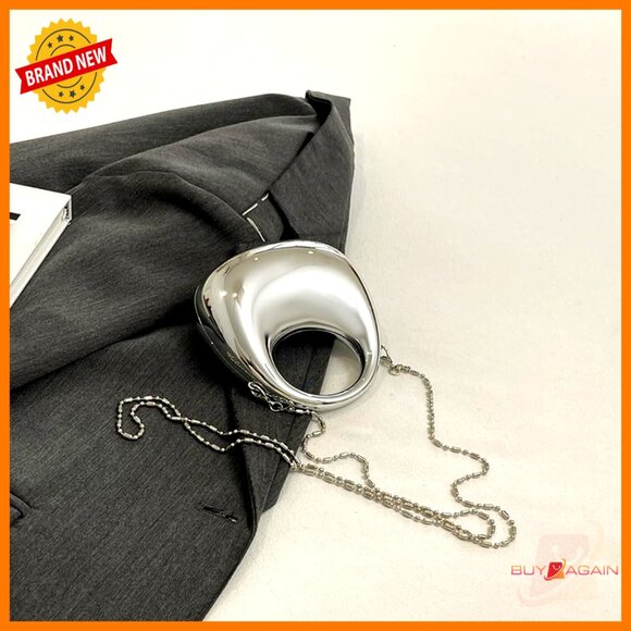 Mini Evening Clutch with Detachable Chains, Acrylic Round Purse